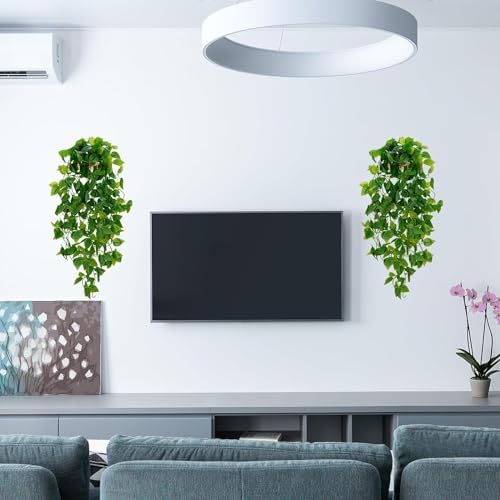 BLEUM CADE Fake Hanging Plants, 8pcs Artificial Pothos Vines Greenery for Wall Home Living Room Office Indoor Outdoor Decor (No Baskets) - Image 5