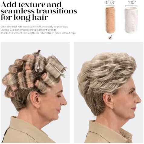 Lanzhire 2 Sizes Volumizing Self-Grip Hair Rollers Set for Short Hair - Image 6