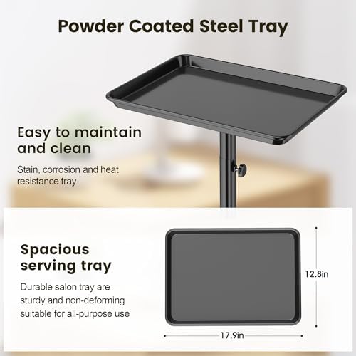 Aluminum Hair Salon Tray Rolling Trolley Station - Image 4