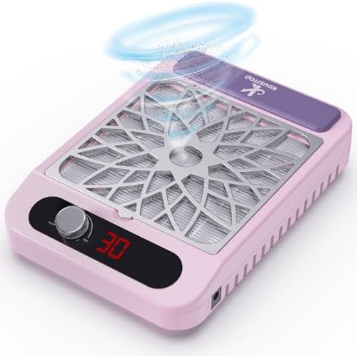 Nail Dust Collector for Nail Techs, Compact & Quiet nail vacuum dust collector with Reusable Filter, Powerful Nail Fan Nail Tech must Haves for Gel Polish, Pedicures, Salon & Home Use, purple by Unknown
