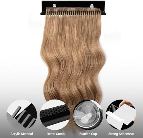 Hair Extension Holder Braiding Hair Rack Hair Extension Hanger Hair Holder Weft Holder w/2 Suction Cups Designed to Securely Hold Extra Wide Wefts While You Wash, Color, Style & Store - Image 5