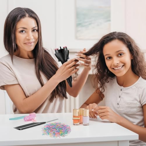 Automatic Hair Twister and Braider with 800 Mini Rubber Bands and Tail Comb, Electronic Braiding Machine for Hair Styling and Tangling (Bright Colors) - Image 5