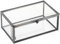 Hipiwe Vintage Glass Keepsake Box Clear Jewelry Display Lidded Box with Lid by Hipiwe
