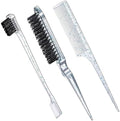Geiserailie 3 Pcs Slick Back Hair Brush Set Bristle Brush, Clear Blue by Geiserailie