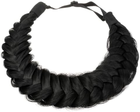 Synthetic Hair Braided Headband Classic Wide Strands Wedding Disorderly Fluffy Braids Wig Band Women Beauty Accessory - Image 2