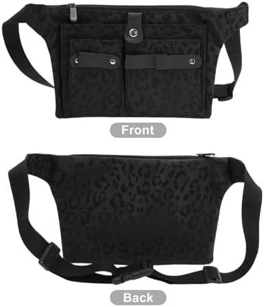 VOCOSTE Hairdresser Scissor Bag, Barber Canvas Waist Pouch, Leopard Black - Image 4