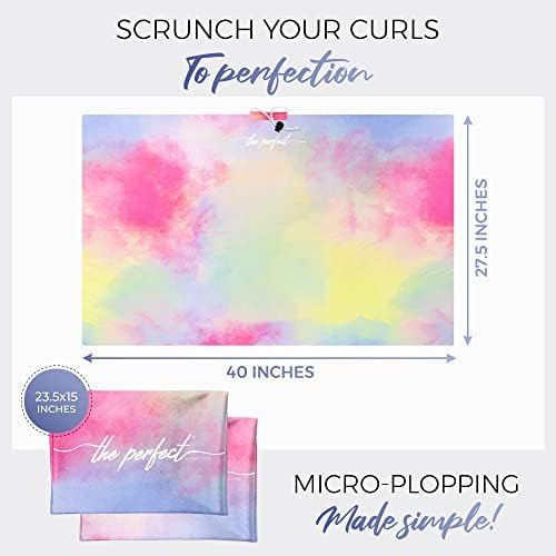 THE PERFECT HAIRCARE Microfiber Hair Plopping Towel Set – Super Absorbent Anti-Frizz Hair Drying Wrap + 2 Curl Scrunching Towels – Fast Drying, Lightweight Wrap for Women, Girls & All Hair Types - Image 3
