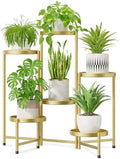6 Tier Large Plant Stand Indoor Outdoor, 10 In Wide Tray, Gold by iDavosicly