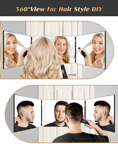 JUSRON 360 Viewing Angle Self Hair Cutting Mirror Shower Mirror - Image 5
