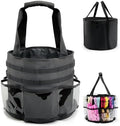 Hairstylist Travel Bag, with Dust Cover, 11L Large Capacity, Heat-Resistant Interior, Clear Pockets, 24 Hook-and-loop Slots, Top Drawstring, Makeup & Pet Grooming Supplies Organizer by PUMHUBO