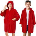 SUN CUBE Kids Hooded Towel Robe, Zip-Up Fleece Swim Cover Up, Ages 7-12 by SUNCUBE