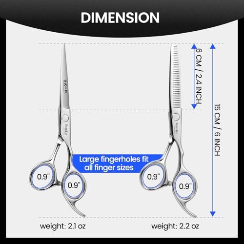 Hair Cutting Scissors Kit, 6" Haircut Scissors Set - Image 4