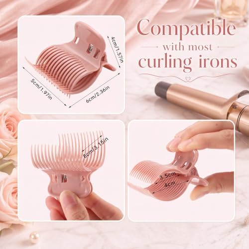 Syhood 12 Pcs Hot Roller Clip for Curler Claw Clip Replace, Nude Pink - Image 2