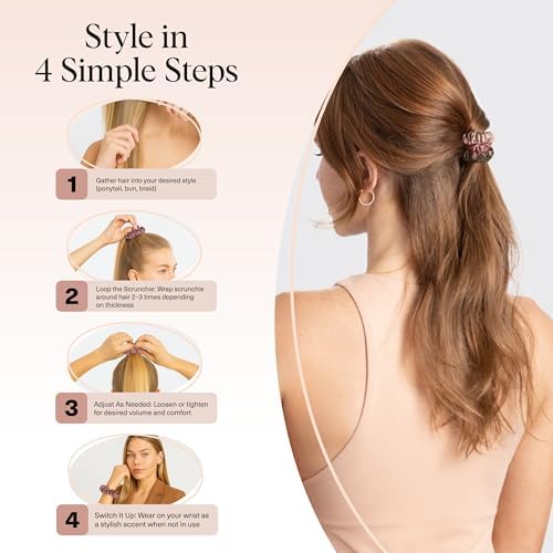 Kitsch Satin Scrunchies for Women | For All Hair Types Terracotta, 6pcs - Image 6