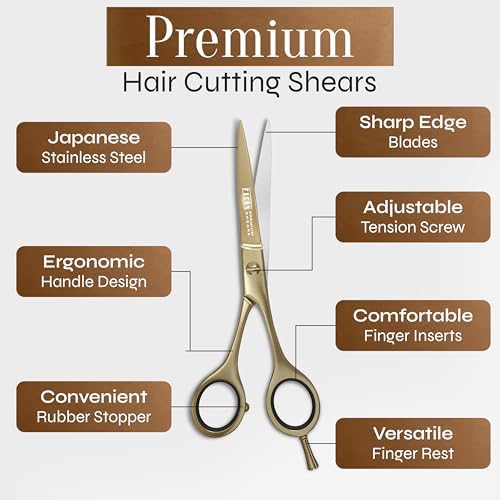 Facón Hair Cutting Scissors - Professional Hair Scissors 6.5 Inch Razor Edge Barber Shears Salon Hair Cutting Shears - Japanese Stainless Steel - Precision Cutting Premium Shears for Men, Women & Kids - Image 6