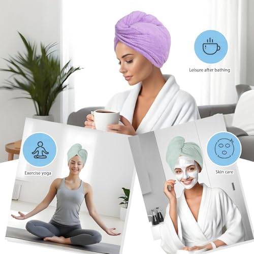 Microfiber Hair Drying Towel Wrap,Hair Turbans Towel for Wet Hair - Image 5