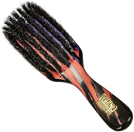 Torino Pro Wave Brush #255-7 Row Extra Soft bristles Shower brush -100% Pure Boar Bristles - Great for laying down your 360 Waves by TorinoPro