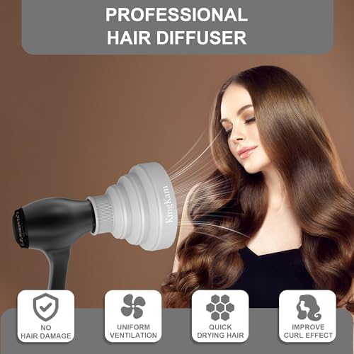 KingKam Collapsible Silicone Hair Diffuser for 1.57-1.96 inch Nozzle - Image 2