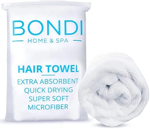 Bondi SPA Microfiber Hair Towel – Dries Hair 50% Faster – Anti-Frizz Towel for All Hair Types – Super Absorbent & Soft - XL (Rectangle) - 42 x 22 inches by BondiHomeSpa