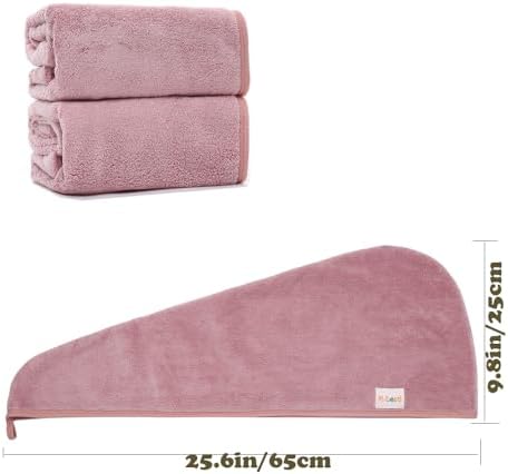 M-bestl 2 Pack Microfiber Hair Towel Wrap to Dry Hair Quickly - Image 6