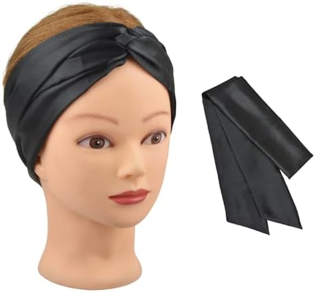 Wig Grip Band Soft Satin Scarf Fashion Headbands for Lace Frontal Wigs Fixing, Makeup, Sports, Yoga, Facial (1 Pcs, Black) - Image 7