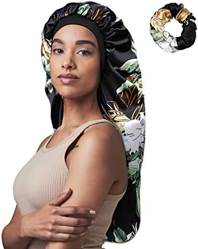 Jumbo Night Hat Braids Satin Bonnet Large Satin Cap for Braids Mushroom by Awefeel