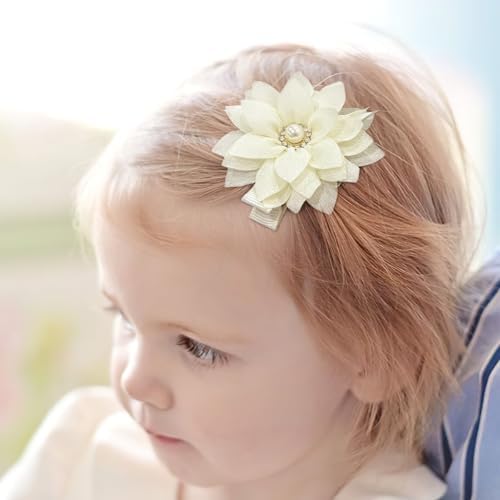 DED 40PCS 2.3" Chiffon Flower Hair Clips for Girls Infants Toddlers - Image 5