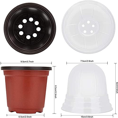 MIXC Nursery Pots with Humidity Dome, 4" Seed Starting Pot 30 Pack, Red - Image 6