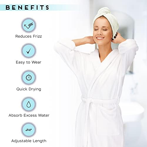 SimpleField 2 Pack Microfiber Hair Towel Wrap for Women, Anti Frizz Quick Drying Hair Turban for All Hair Style, Absorbent and Lightweight (Ivory) - Image 4