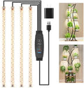 RWNTAO Plant Growing Lamp Strips, Full Spectrum 3500K for Indoor Plants LED Grow Light with 3/9/12H Timer and 10 Dimmable Levels for Green House Hydroponics Succulent, 4 Head 13 in by RWNTAO