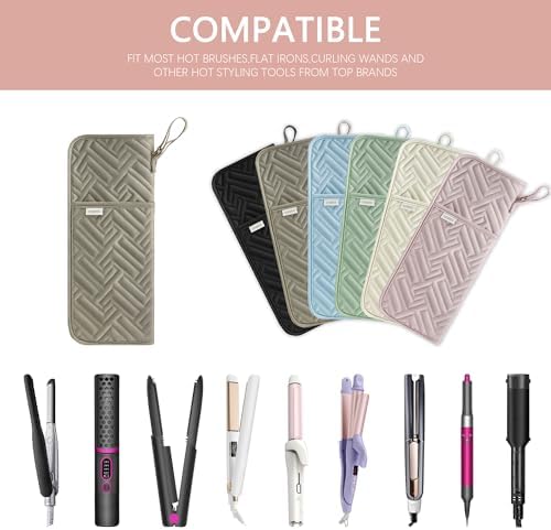 Leudes Hair Tools Travel Bag Case Hot Heat Resistant Mat 2 in 1 Pouch - Image 6