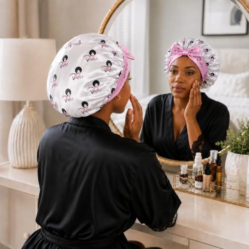 Venide's Reversible Satin Bonnet for Women - Adjustable Tie Strap Sleep Cap for Curly & Natural Hair - Image 6
