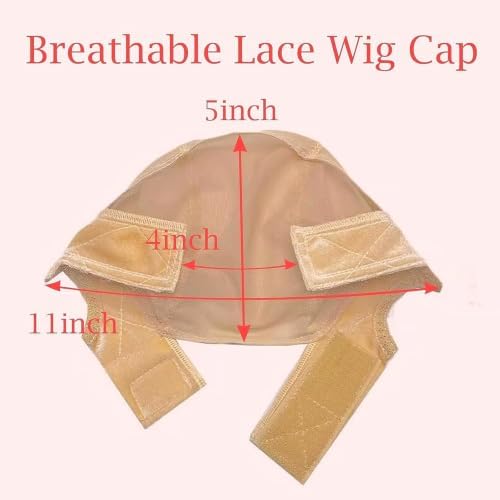 Lace Wig Grip Cap for Glueless Wig 11x5 Large Transparent Lace Reusable Wig Cap, Grip Cap for Lace Frontal Wigs to Keep Wigs in Place, Adjustable Wig Cap with Non Slip Grip Band for Women (Beige) - Image 5
