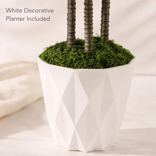 4FT Artificial Dracaena Tree with White Pot, Tall Fake Plants Indoor - Image 5