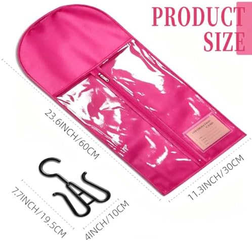 8PCS Wig Storage Bags with Hanger Hair Extension Holder Wig Bag-Red - Image 2