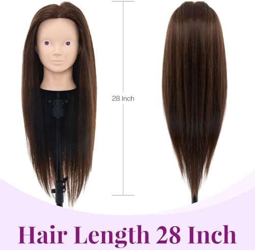 28" Mannequin Head with 80% Human Hair for Hair Styling Makeup Practice#4 - Image 5