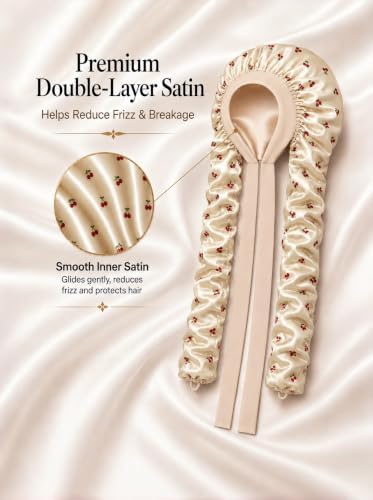Double Layer Slik Like Satin Bonnet, 33-43" XXL Bonnet for Braids Long Hair - Image 3