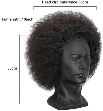 10'' Training Head with 100% Human Hair Mannequin Head Cosmetology Afro Hair Manikin Head for Practice Styling Braiding - Image 2