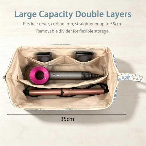 Hair Tool Travel Bag Set, with Silicone Heat Resistant Mat, Heat Resistant Pouch, Large Capacity Portable Travel Organizer Case, for Curling Iron, Hair Straightener (Large) - Image 3