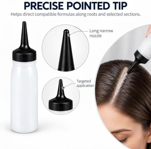 DOITOOL 9 Pcs Hair Dye Bottles, Small PP Pointed Tip Applicators - Image 5