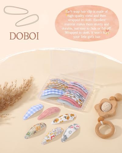 doboi Toddler Hair Clips for Girls Baby Barrettes-20PCS Daisy Plaid - Image 5