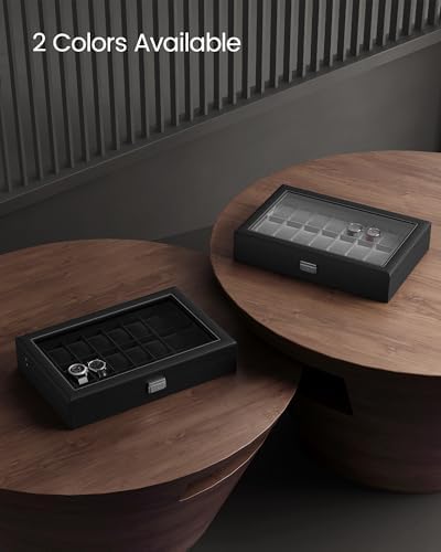 SONGMICS 24-Slot Watch Box, Watch Organizer with Glass Lid - Image 6