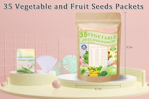 Vegetable Seeds Kit Fruit Seeds for Planting Non-GMO and Heirloom 35 Varieties Seeds for Planting Vegetables 10 Plant Markers - Image 3