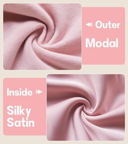 SECZIPE 2pcs Silk Satin Bonnet Hair Wrap for Sleeping, Adjustable Strap Curly Natural Hair Night Caps for Women Men(Pink&Pink) - Image 3