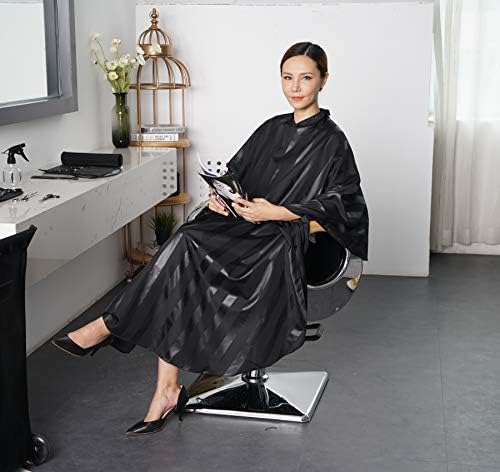 Professional Salon Cape, Polyester, Black, 54'x62', Barber Hair Cut Cape - Image 6