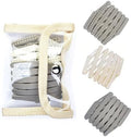 3Pcs+1 Retractable Pocket Headband, No Slip Foldable Hairband with Teeth, Fashion Portable Adjustable Hair Hoop with 1 Plastic Storage Bag for Washing Makeup Travel Outdoor-2Gray1White1Organizer by Enjoythelife