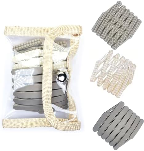 3Pcs+1 Retractable Pocket Headband, No Slip Foldable Hairband with Teeth, Fashion Portable Adjustable Hair Hoop with 1 Plastic Storage Bag for Washing Makeup Travel Outdoor-2Gray1White1Organizer by Enjoythelife