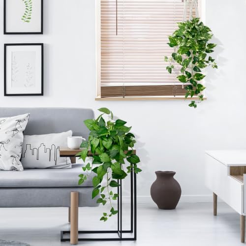 2 Pack Artificial Hanging Plants with White Pots 23.6'' - Image 4