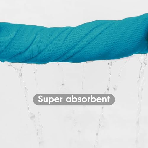 JML Microfiber Bath Towels, 4 Pack, 30" x 60", Teal - Image 5