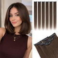 Rich Choices Real Human Hair Clip In Extensions-6 Pcs Single Clip Design-100% Remy Hairs Invisible Clip in Extensions for Thin Short Hair-Seamless Hairpieces for Women-10 Inches #2R Chocolate Brown by RichChoices